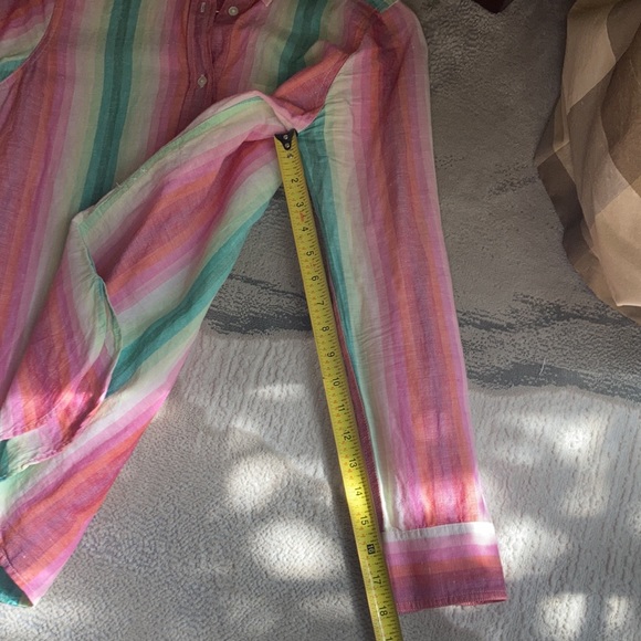 J Crew beautiful, rainbow stripe top - Picture 11 of 11